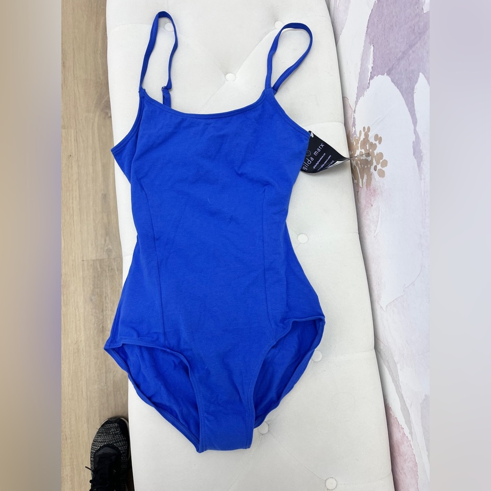 Cotton women’s leotard, color is Iris